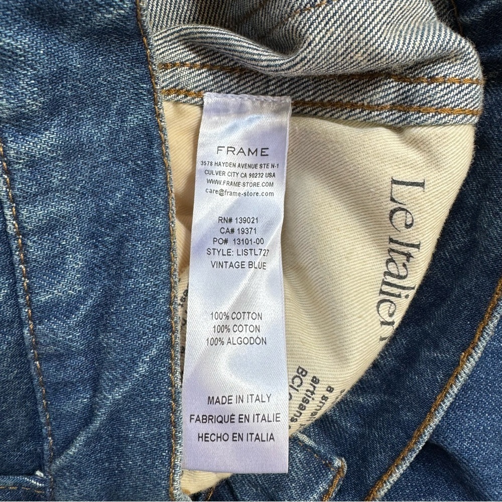 New FRAME Le Italien Straight-Leg Jeans Blue 24 - Picture 9 of 16